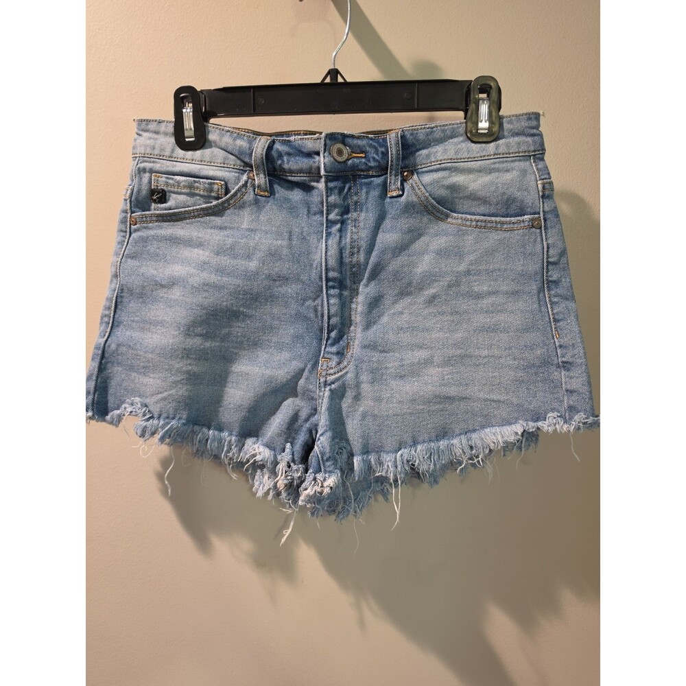 Womens Kancan Lightwash Denim Cutoff Shorts Large